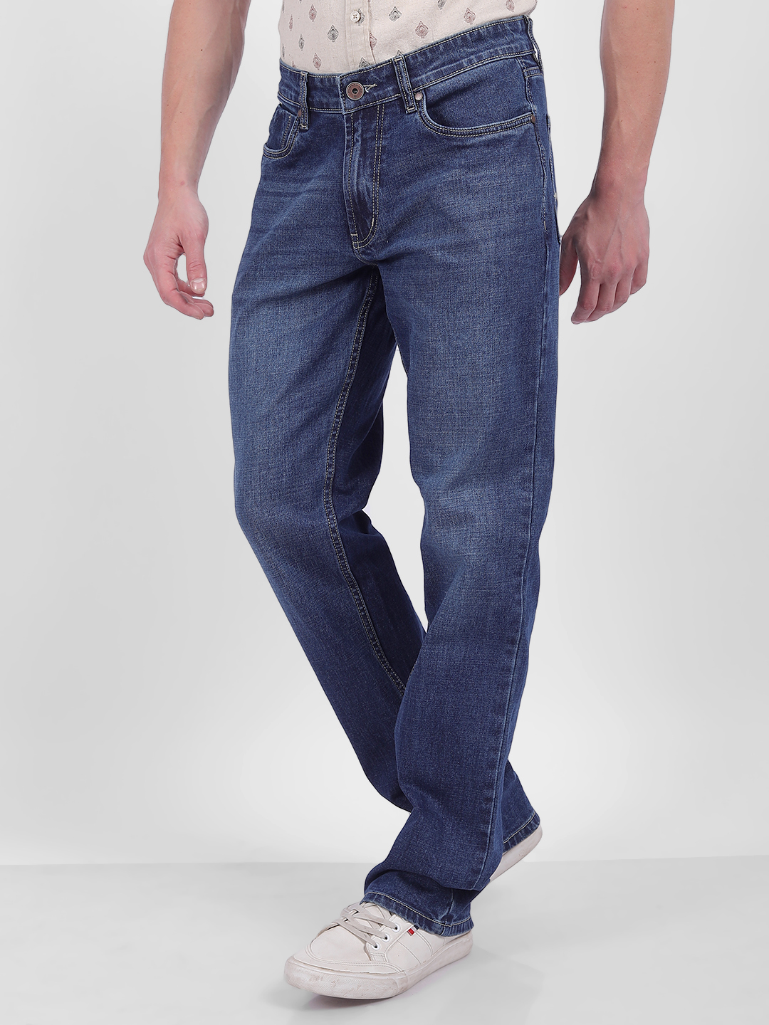 Numero Uno Men Faded Dark Blue Jeans